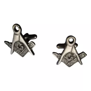 Freemasons Square and Compass pewter metal cufflinks - Picture 1 of 2