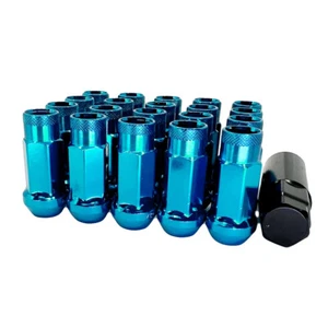 MUTEKI SR48 WHEELS LUG NUTS 12X1.25 1.25 ACORN RIM EXTENDED OPEN END 20 BLUE - Picture 1 of 1