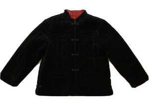 Talbots Kids Girls Black Velvet/Red Lining Mandarin Collar Holiday Jacket Size 5 - Picture 1 of 3
