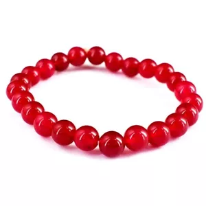 Gorgeous Pink Ruby Very Attractive 93 Cts Stretchable Bracelet Beaded VK 26 E674 - Picture 1 of 3