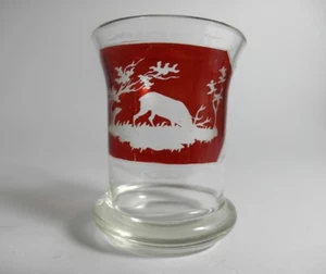 Beaker Glass Stained, Hunting Deer, Hand-Engraved, Bohemia, about 1900 AL50 - Picture 1 of 11