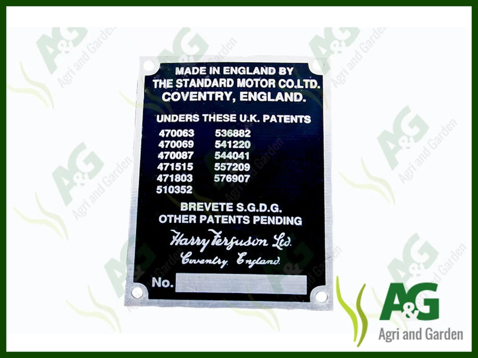 Serial Badge suits Ferguson Tractor T20