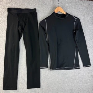 Champion C9 Boys Base Layer Shirt Pants Size L Youth 12-14 Black Performance Set - Picture 1 of 6