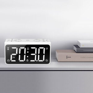 Reloj despertador digital para dormitorios con radio FM y temporizador de siesta pantalla LED de 6,5 pulgadas
