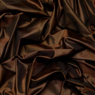 Chocolate Brown Tissue Taffeta, 100% Silk Fabric By The Yard, 44" Wide (TS-7331) - Image 1 of 3