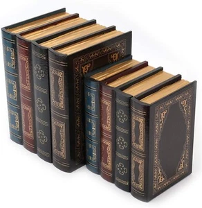 Vintage Confezione da 2 Scatole Libri Decorativi Legno Decorazioni Antiche Scatola Portalibri - Foto 1 di 6