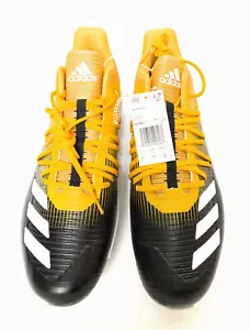 Adidas neu Herren Afterburner schwarz & gold & weiß Größe 11,5 Stollen - Bild 1 von 12