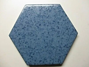 1 Tile Mannington USA Hexagon 4-3/8" Crystalline 328 Marine Blue Ceramic Vtg MCM - Picture 1 of 6