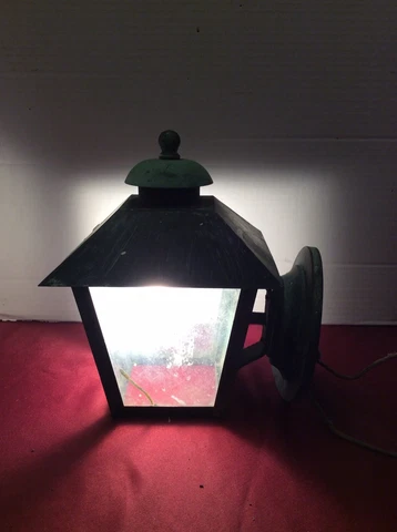 Antique Copper  Porch Light Sconce Lantern Vtg Tudor Arts & Crafts Mission Cover