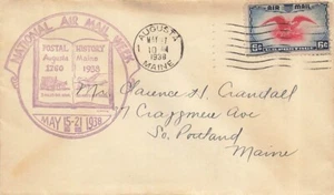 NATIONAL AIR MAIL WEEK 1938 - Augusta, Maine - Picture 1 of 1
