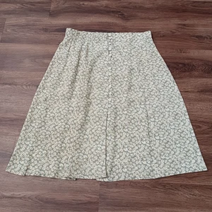 Falda Botón Floral Vintage Express Verde Tostado Ditsy Talla Grande Boho Campesina - Imagen 1 de 6