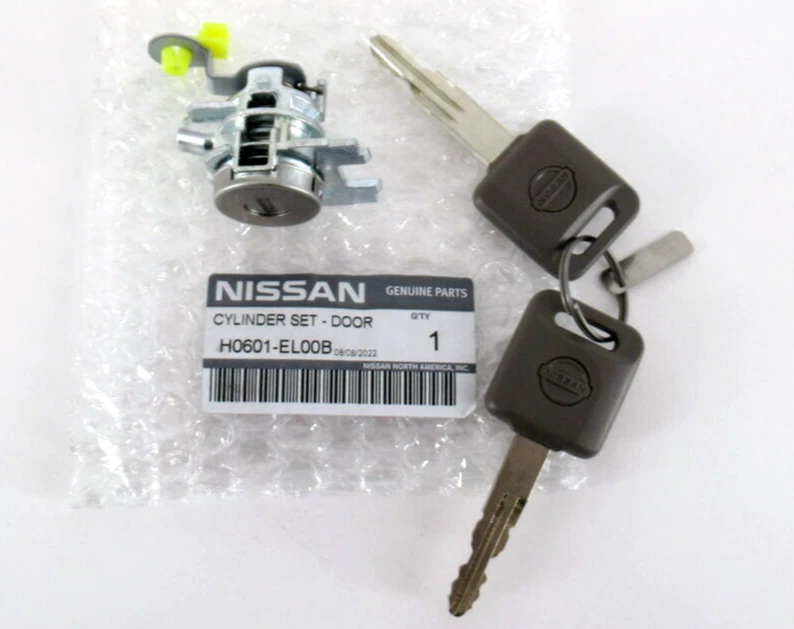 Juego de cilindros de cerradura de puerta izquierda conductor Nissan H0601-EL00B genuino fabricante de equipos originales 2007-2017 Versa Foto 1 de 4