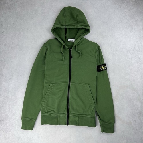Stone Island Felpa con Cappuccio Full Zip Maglione Piccolo Verde Felpa Giacca 4317