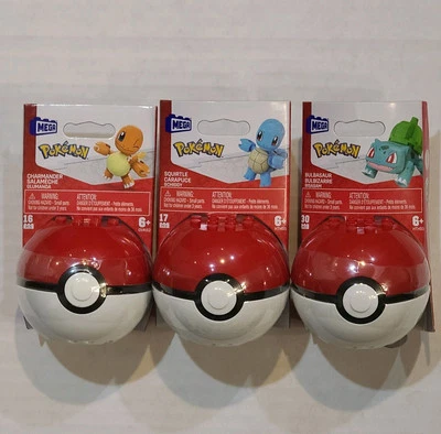 Pokemon Mega Construx - Charmander Squirtle Bulbasaur - Mega Blocks 16pcs - New - Image 1 of 2