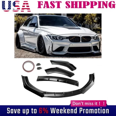 Universal For BMW Carbon Fiber Car Front Bumper Lip Spoiler Splitter Body Julsvh Foto 1 de 4