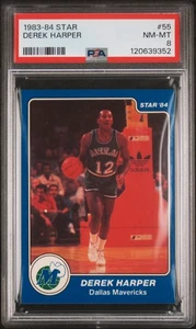 Estrella #55 Derek Harper 1983-84 PSA 8 Dallas Mavericks - Imagen 1 de 2