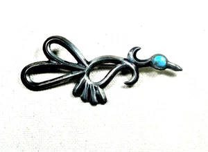 Prendedor "BIRD" NAVAJO Arts & Crafts Guild turquesa fundido esterlina hecho a mano vintage - Imagen 1 de 6