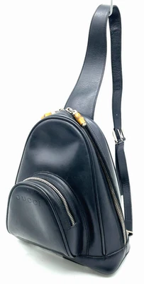 Auténtico bolso de hombro GUCCI 003 3444 de cuero de bambú negro NS110291 Foto 1 de 4