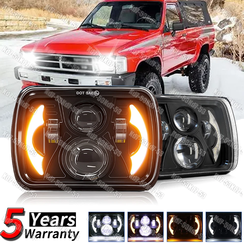 Faros LED 2x7" 7x6" Hi-Lo DRL para camioneta Toyota 1982-1995 4Runner Foto 1 de 4
