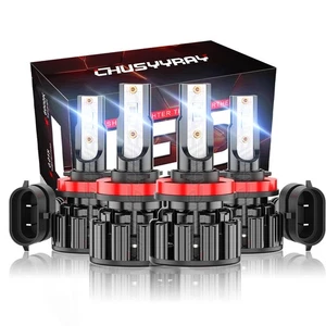H11 H9 Combo de haz alto + bajo 240W 52000LM Kit de bombillas LED 6000K blanco - Imagen 1 de 24