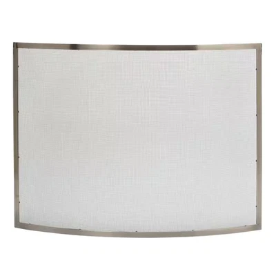 Peltre curvo de alta resistencia 41 pulgadas Pantalla de chimenea de un solo panel W Foto 1 de 4