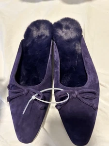 Chico's Midnight Violet Damen-Ballerinas Wildleder & Kunstfell Größe 6,5 - Bild 1 von 8