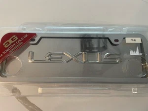 New Sealed Lexus 3D Logo Mirror Chrome Stainless Steel License Plate - Foto 1 di 4