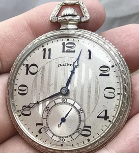 ANTIQUE ILLINOIS SZ 10, 19J. POCKET WATCH W/14K G.F. 25Yr. J. BOSS CASE (E15) - Picture 1 of 14