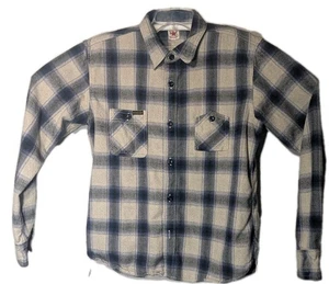 The Strike Flannel Co Hemd Herren Large grau blau kariert Arbeit Skate Made in Japan - Bild 1 von 13
