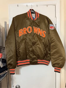 NFL CLEVELAND Browns Vintage Bomber Jacket Mens Size L - Picture 1 of 10