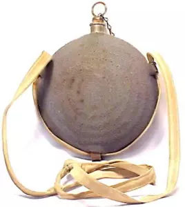 Civil War MODEL 1858 BULLSEYE CANTEEN With Grey Wool Cover & Linen Strap - Picture 1 of 2