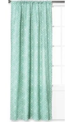 Umbral Verde Griega Llave Ventana Cortina 54"x84" (un Panel) Objetivo Foto 1 de 4