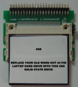 4GB SSD Replace Worn Out 2.5" IDE Laptop Drives with this 44 PIN SSD CF Drive - Picture 1 of 1