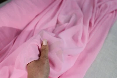 Pink 100% Polyester Hi Multi Chiffon Fabric - 60" Wide  Sheer Fabric 1157 - Image 1 of 4