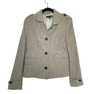 Banana Republic Wollmischung Jacke Gr. M Grau Cropped Military Style Damen - Bild 1 von 11