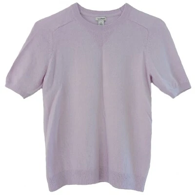 L.L. Bean Size XS/S Lilac Lavender 100% Cashmere Short Sleeve Crew Neck Sweater - Image 1 of 4