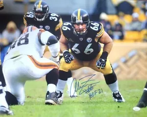 Signed 16x20 ALAN FANECA "HOF 21" Pittsburgh Steelers photo w/JSA Witness COA - Picture 1 of 1