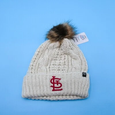 '47 Brand St. Louis Cardinals Winter Hat Womens Beige Pom Beanie One Size Cap - Image 1 of 4