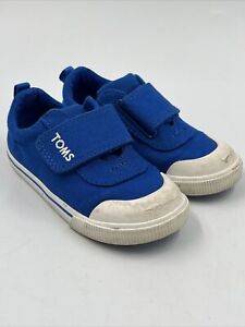TOMS Blue Hook and Loop Strap Shoes Toddler Size 8 Royal Blue Adjustable