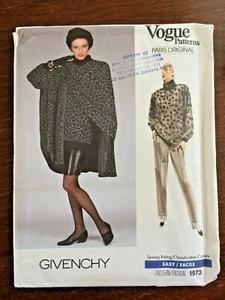 Vogue Pattern # 1973 GIVENCHY Paris Original Size: 12-14-16  Uncut - Picture 1 of 7