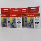 ( Lot Of 4 ) New Genuine Canon 21 Black Ink Cartridges Bci-21