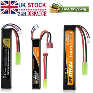11.1V 2000mAh Airsoft Stick Battery 30C LiPo Battery with Mini Tamiya Connector - Picture 1 of 42