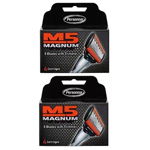 Cuchillas de recarga de afeitadora Personna M5 Magnum con recortadora, 4 cartuchos (paquete de 2) - Imagen 1 de 1