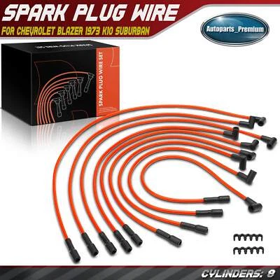 Juego de 9 cables de bujía roja para botas rectas Chevy Chevrolet 454 Big Block 8 mm Foto 1 de 4