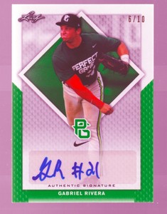 GABRIEL RIVERA 2016 Leaf PERFECT GAME AUTHENTIC SIGNATURE AUTOGRAPH # 6/10