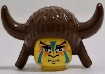 Lego Western Indian Medicine Man Parts For Minifigure ww019 HEAD & HEADGEAR ONLY - Image 1 of 2