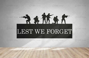 Lest We Forget Patriotic Vinyl Decal Sticker Car Wall Window Decor - Picture 1 of 4