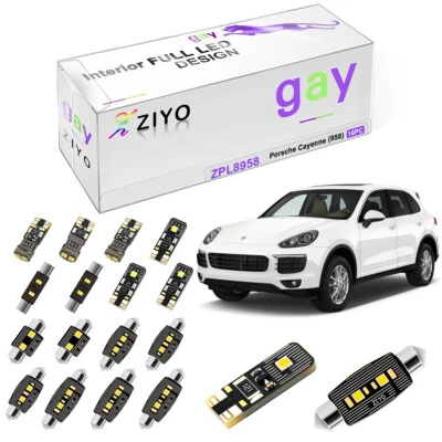16pcs Deluxe White LED Interior Map Light Kit For Porsche Cayenne 958 2011-2017 — 第 1/4 张图片