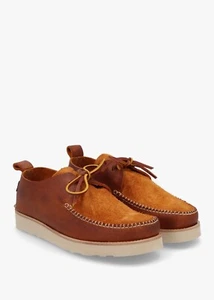 Yogi Mens Shoes Loafers Lawson 3 Lace Up Leather Suede Chestnut Brown RRP £160 - Picture 1 of 6