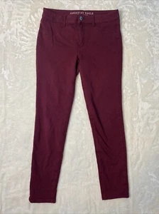 Mujer/Junior American Eagle Super Elástico Jeggings Tejido AEO Talla 10 Granate  - Imagen 1 de 7